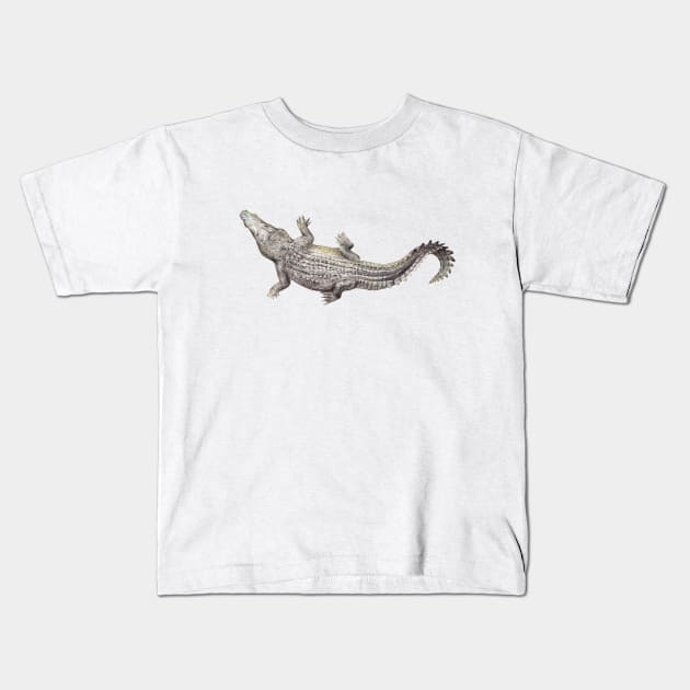 Watercolor Crocodile Kids T-Shirt by wanderinglaur